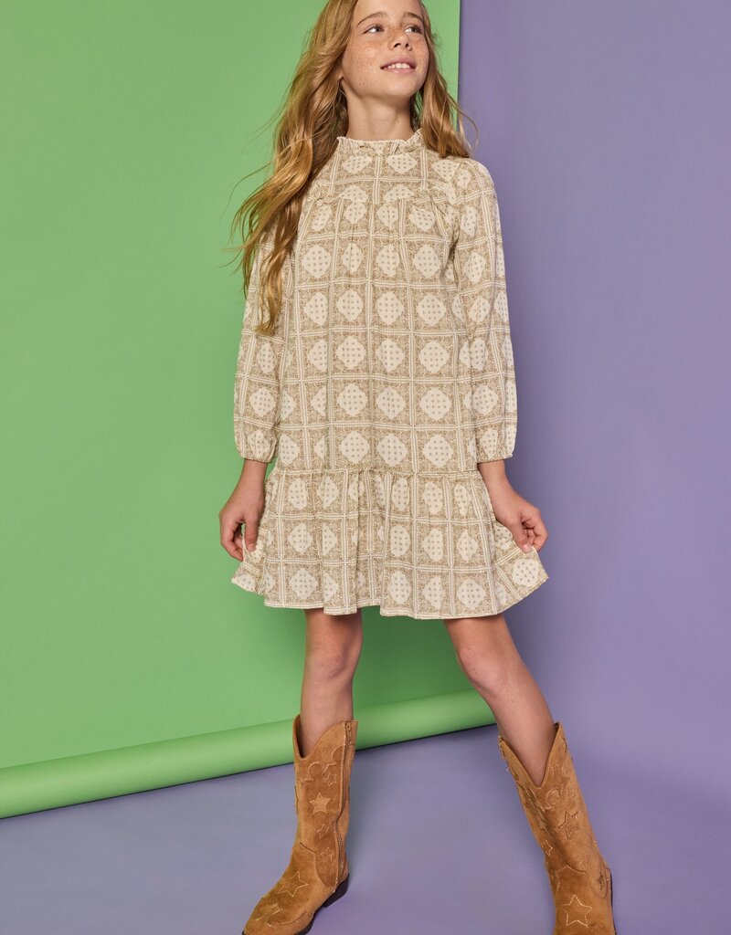 Bisby Jody Dress - Stone Patchwork