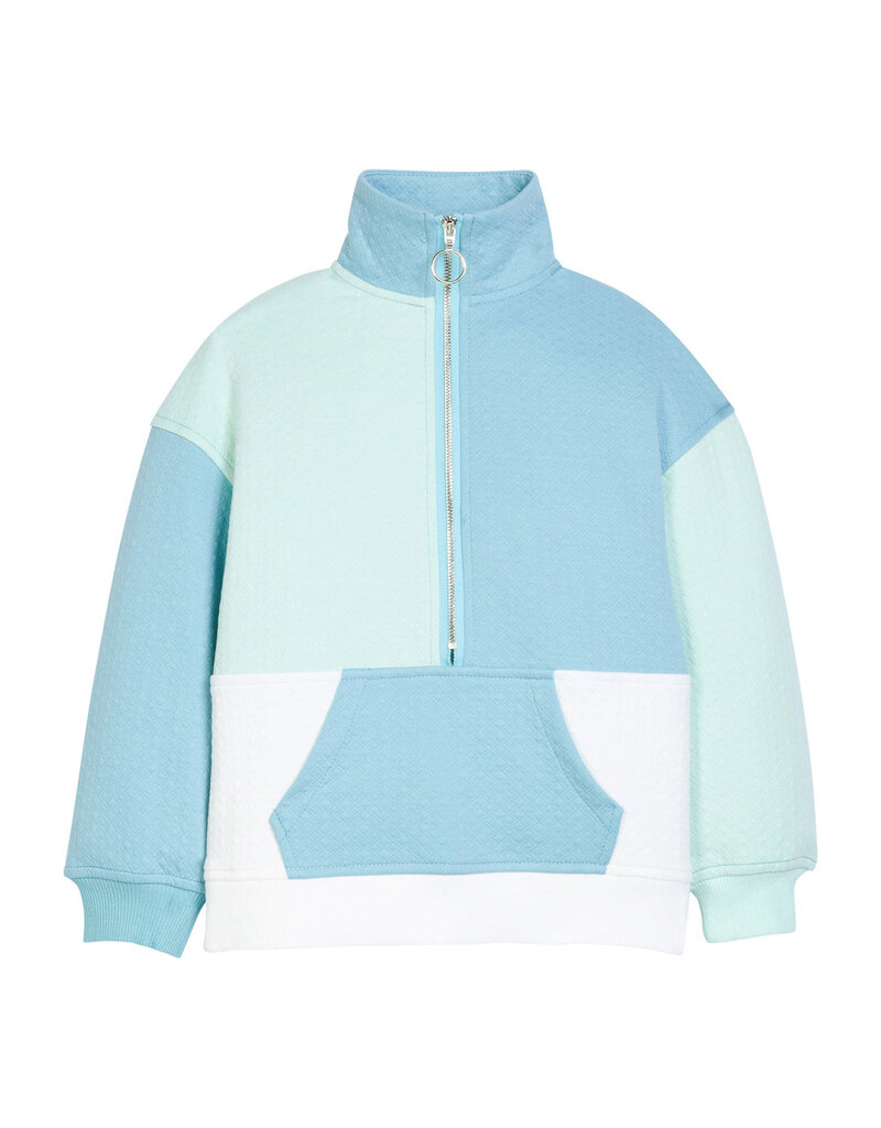 Bisby Color Block Pullover - Blue and Mint