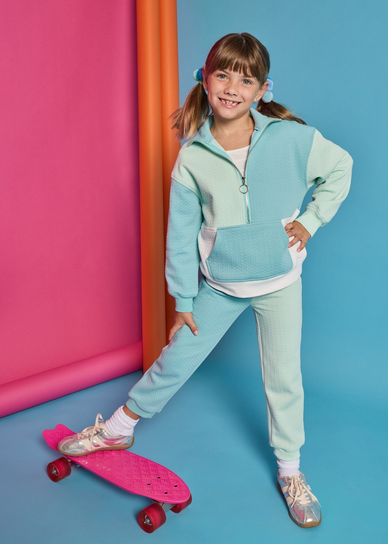 Bisby Color Block Pullover - Blue and Mint