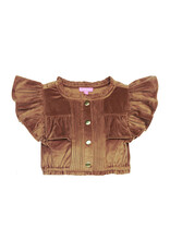 Bisby Annie Top - Brown Faux Suede