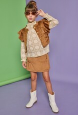Bisby Annie Top - Brown Faux Suede