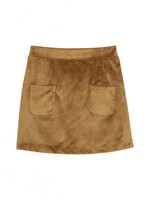 Bisby Mini Skort - Brown Faux Suede