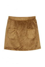 Bisby Mini Skort - Brown Faux Suede