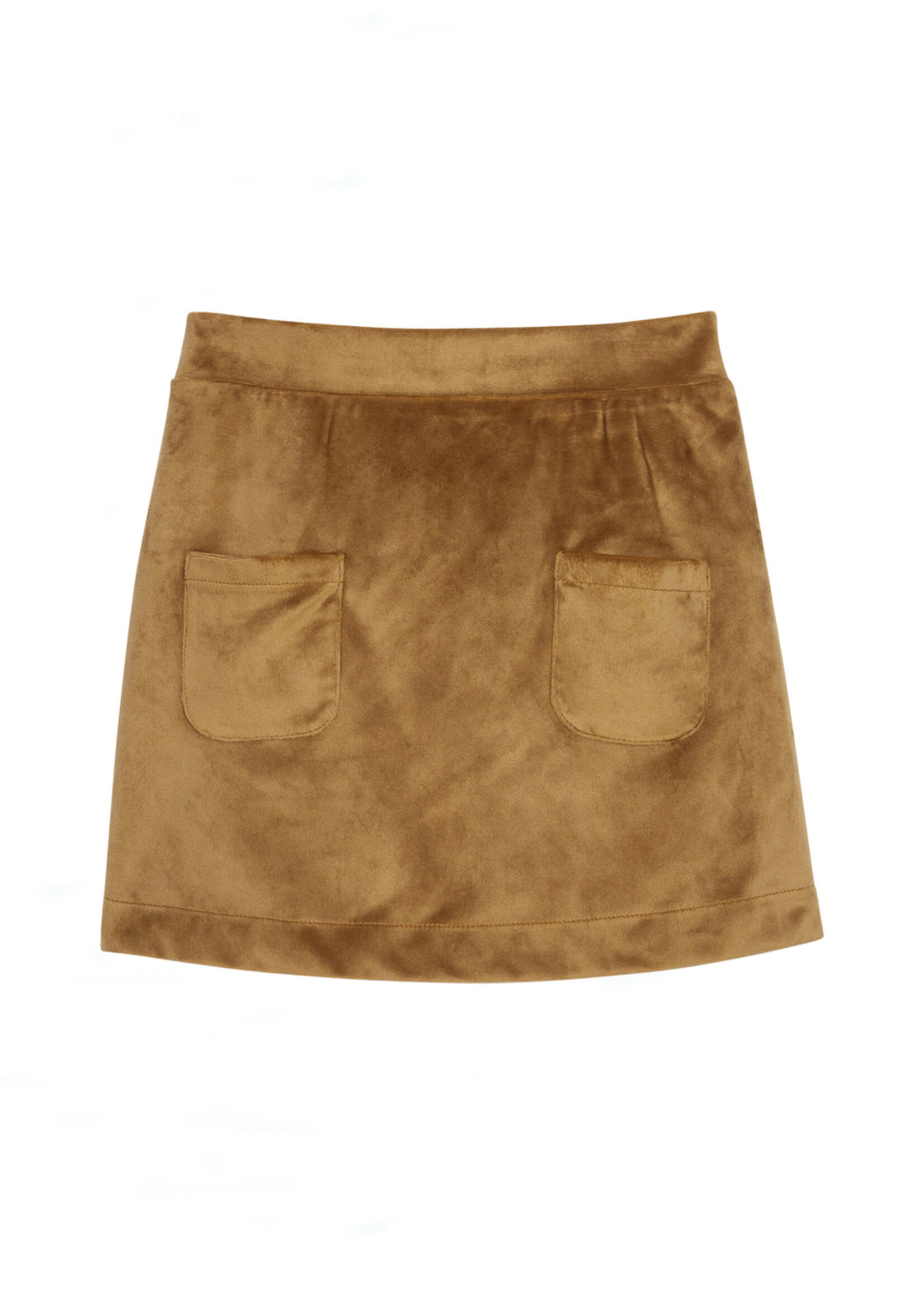 Bisby Mini Skort - Brown Faux Suede