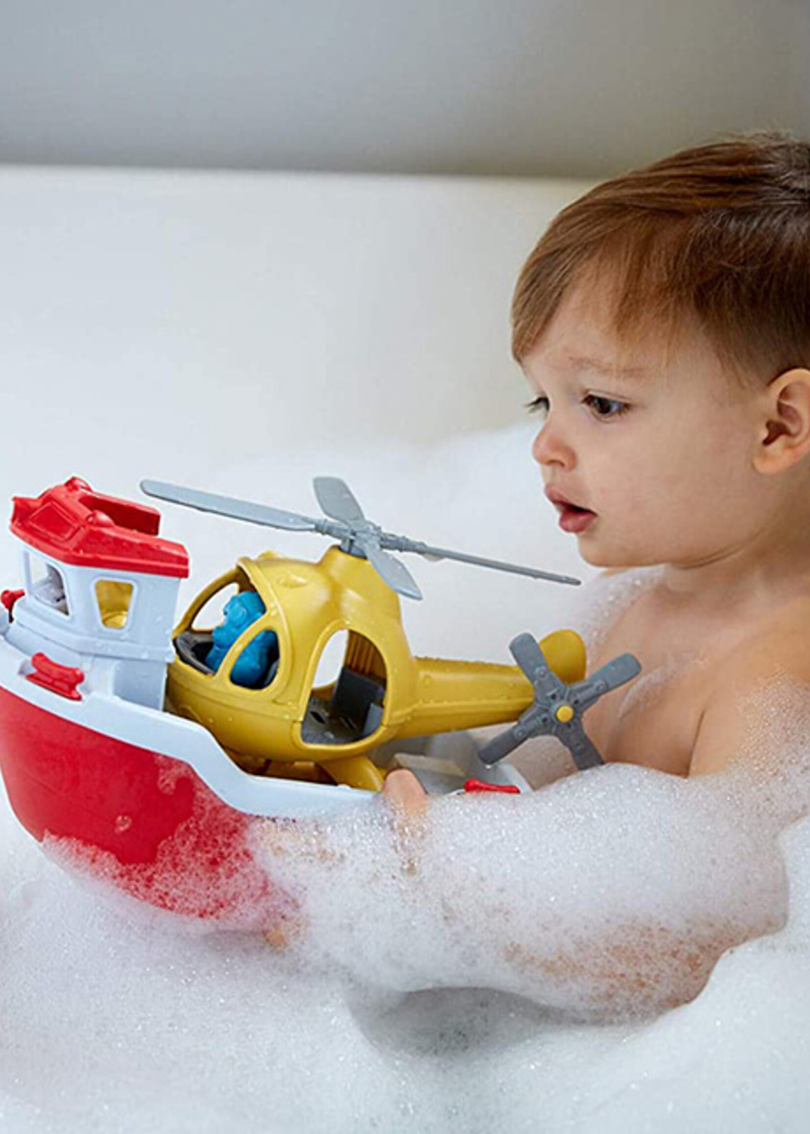 Green Toys Rescue Boat & Helicopter