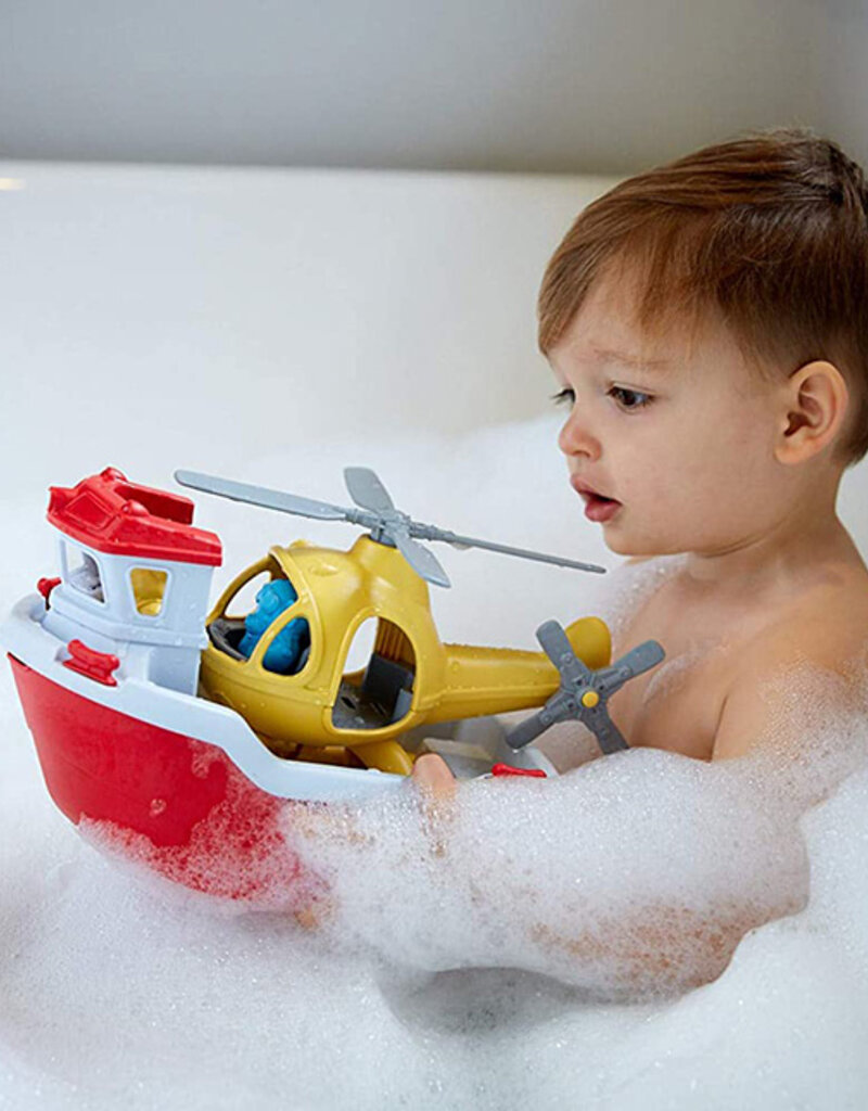 Green Toys Rescue Boat & Helicopter