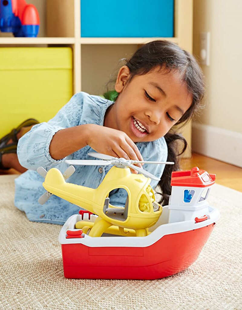 Green Toys Rescue Boat & Helicopter