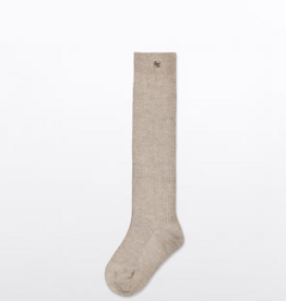 Abel & Lula Rib Knit Knee High Socks Beige