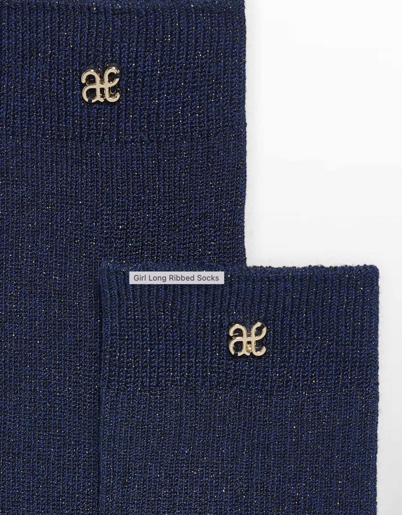 Abel & Lula Rib Knit Knee High Socks Blue