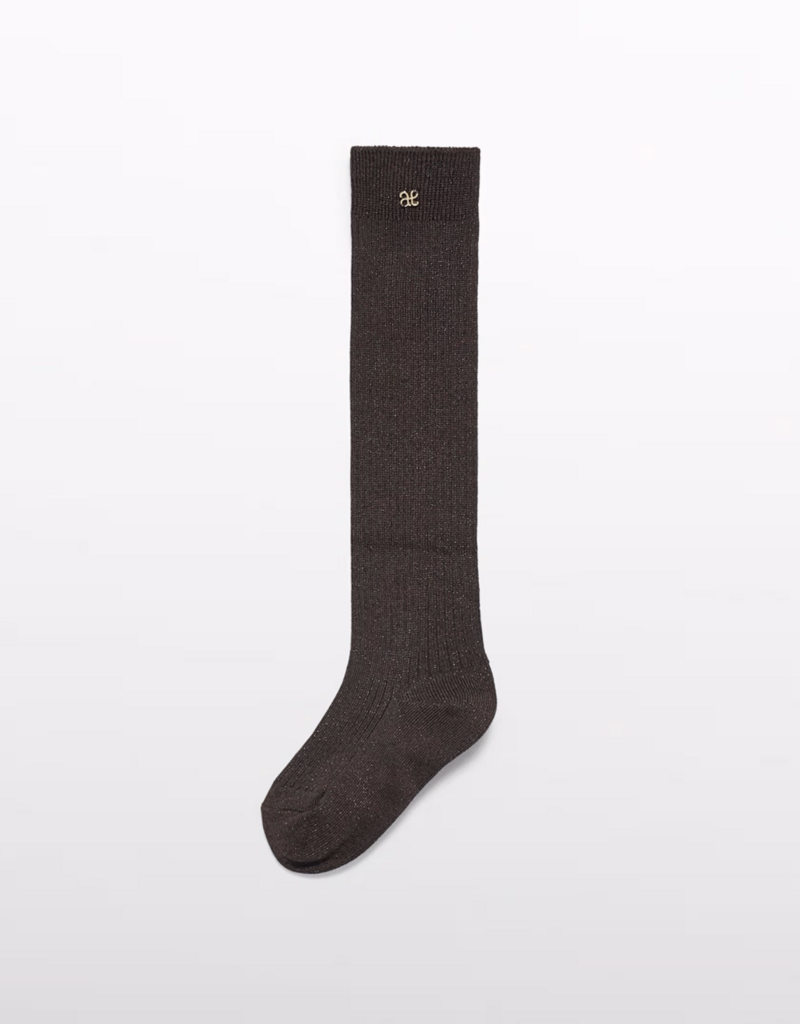 Abel & Lula Rib Knit Knee High Socks Brown