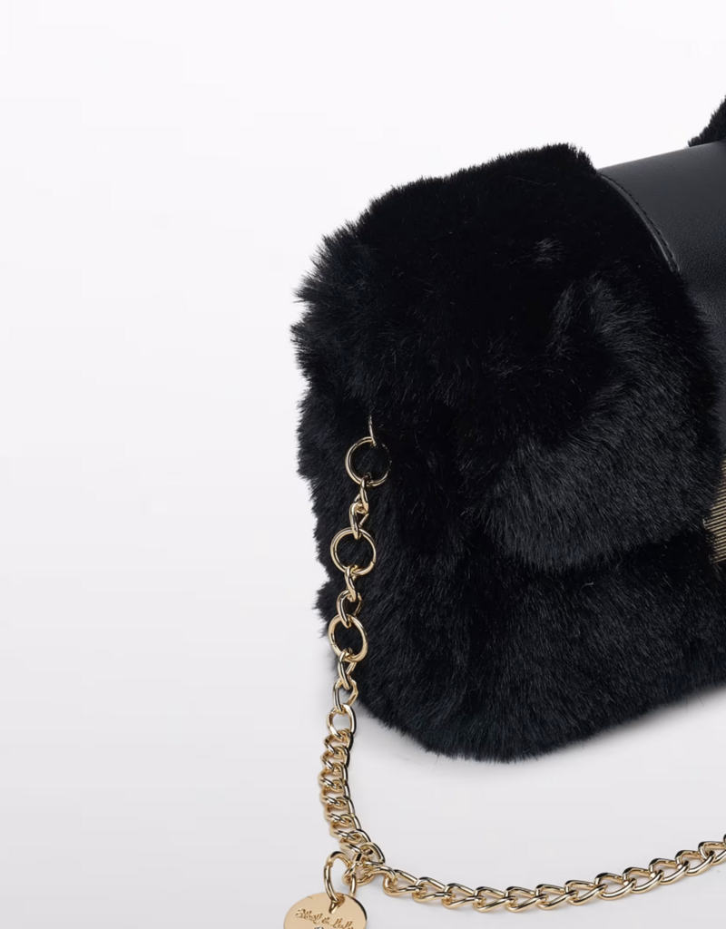 Abel & Lula Faux Fur Purse Black
