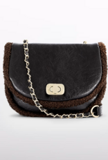 Abel & Lula Mixed Faux Shearling Bag Brown