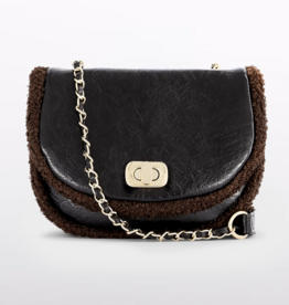 Abel & Lula Mixed Faux Shearling Bag Brown