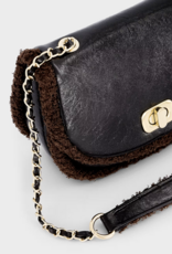 Abel & Lula Mixed Faux Shearling Bag Brown