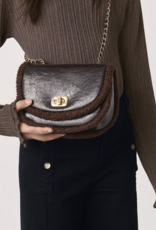 Abel & Lula Mixed Faux Shearling Bag Brown