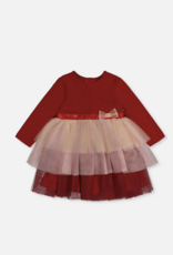 Deux par Deux Dress w/Glittering Skirt Jester Red