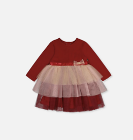 Deux par Deux Dress w/Glittering Skirt Jester Red