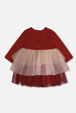 Deux par Deux Dress w/Glittering Skirt Jester Red