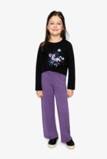 Deux par Deux Organic Jersey T-Shirt Black w/Sparkle Unicorn