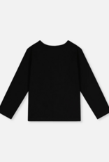 Deux par Deux Organic Jersey T-Shirt Black w/Sparkle Unicorn