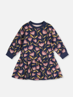 Deux par Deux French Terry Dress Printed Tulips