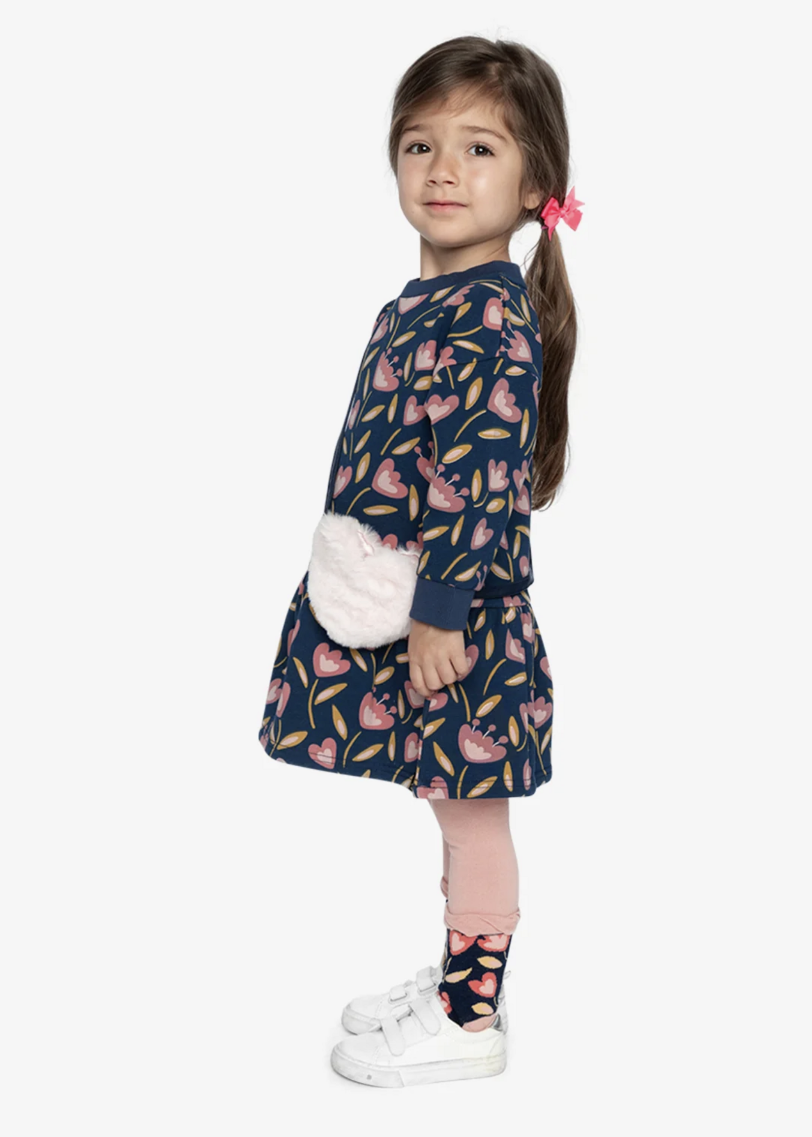 Deux par Deux French Terry Dress Printed Tulips