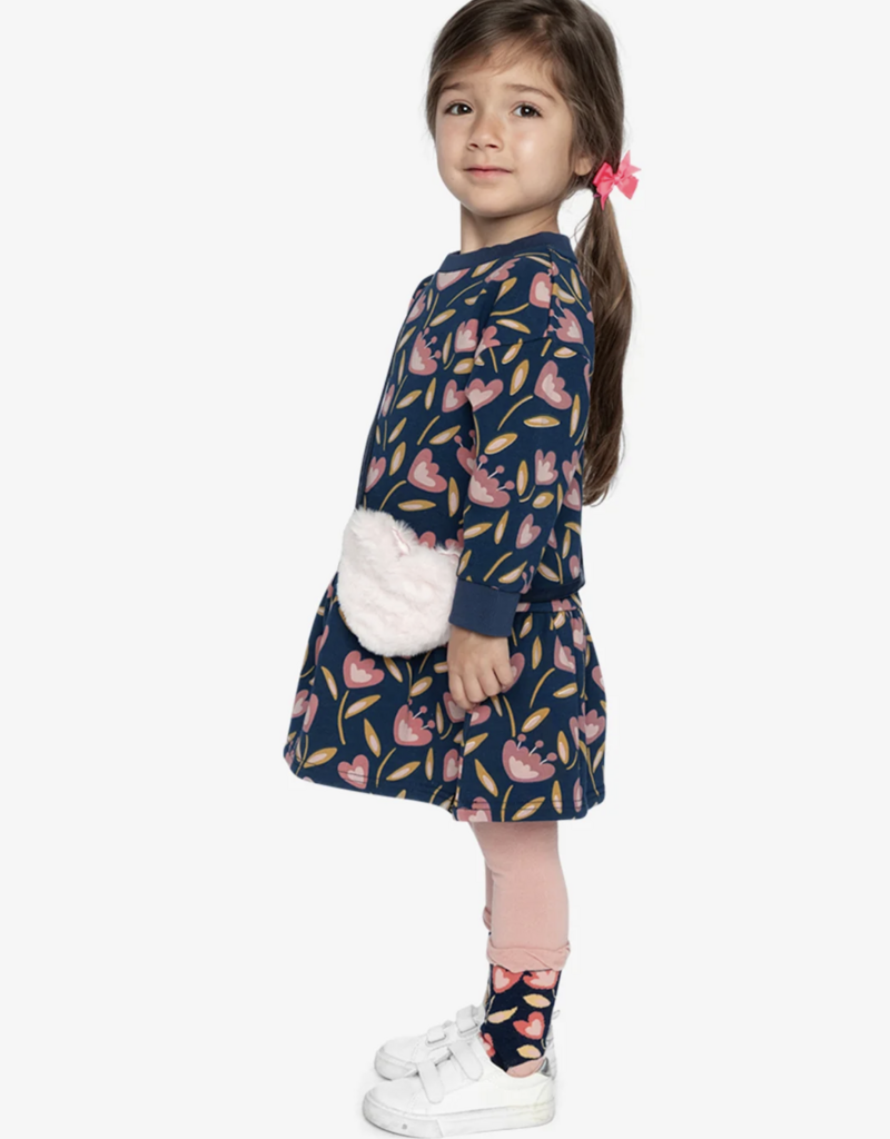 Deux par Deux French Terry Dress Printed Tulips