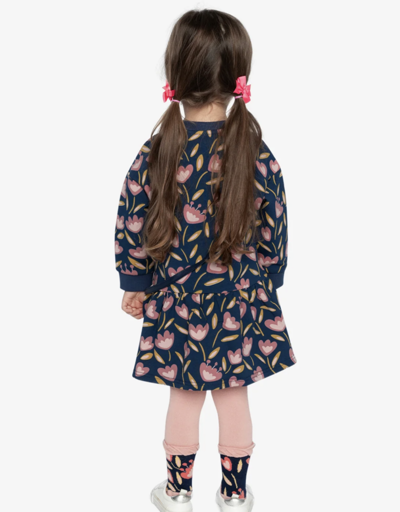 Deux par Deux French Terry Dress Printed Tulips