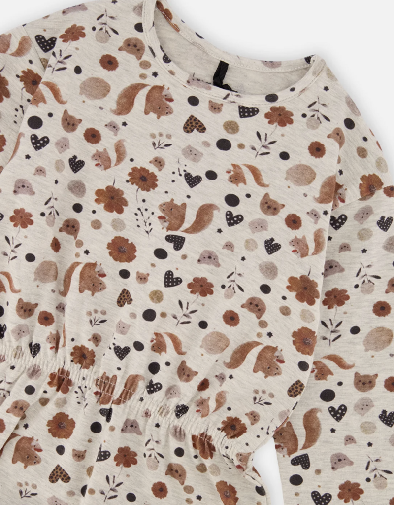 Deux par Deux Organic Cotton Dress Printed Squirrels