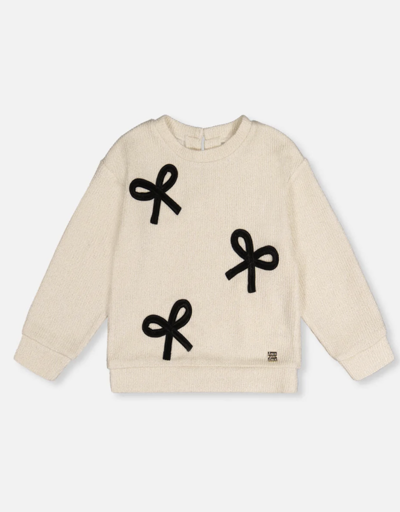 Deux par Deux Sweatshirt w/Bows Off White
