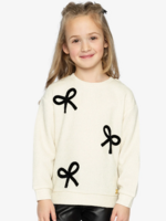 Deux par Deux Sweatshirt w/Bows Off White
