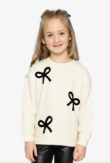 Deux par Deux Sweatshirt w/Bows Off White