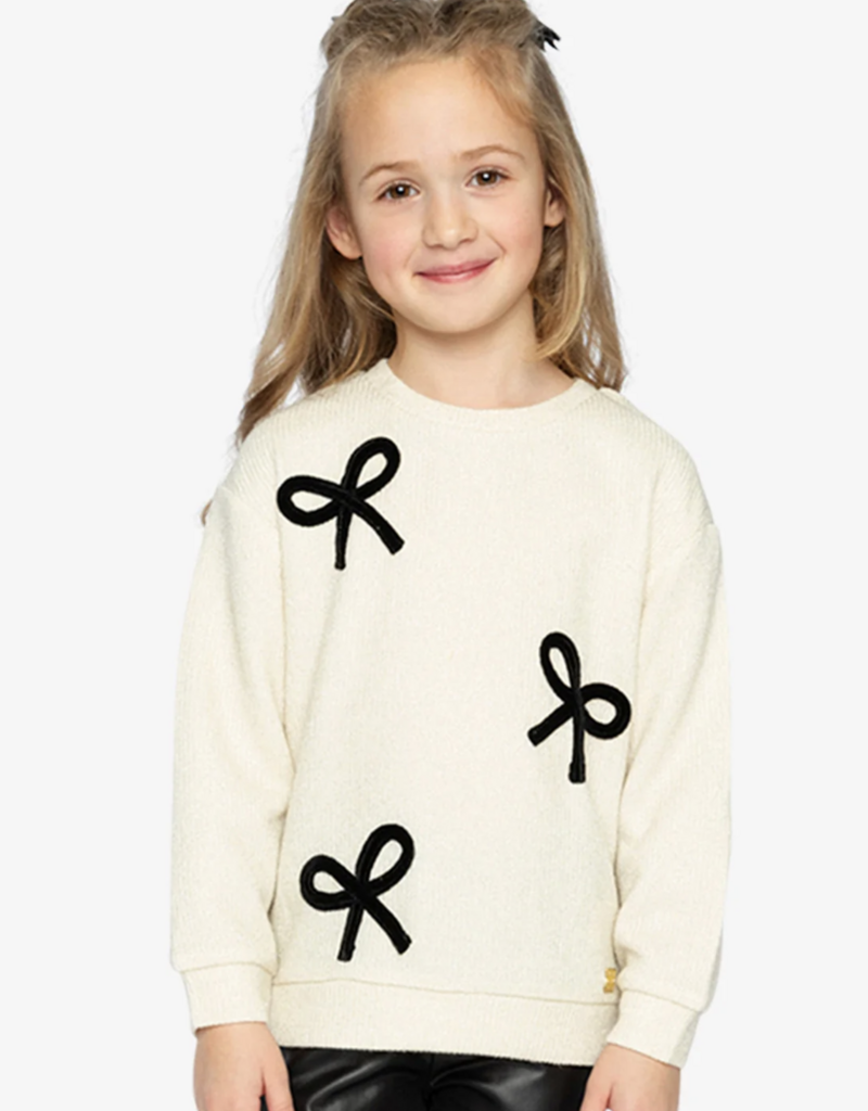 Deux par Deux Sweatshirt w/Bows Off White