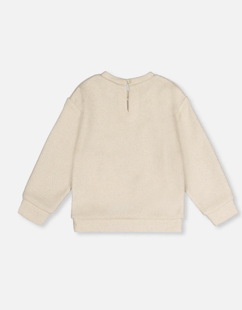 Deux par Deux Sweatshirt w/Bows Off White