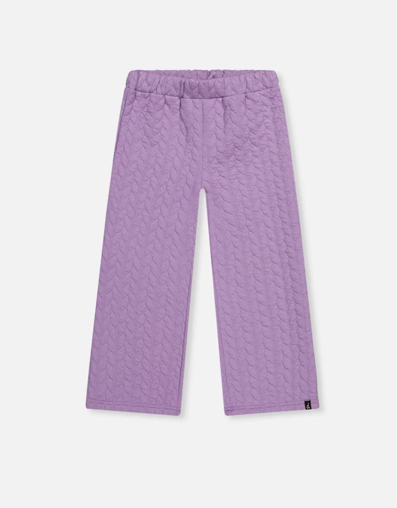 Deux par Deux Wide Leg Jacquard Pants Regal Orchid