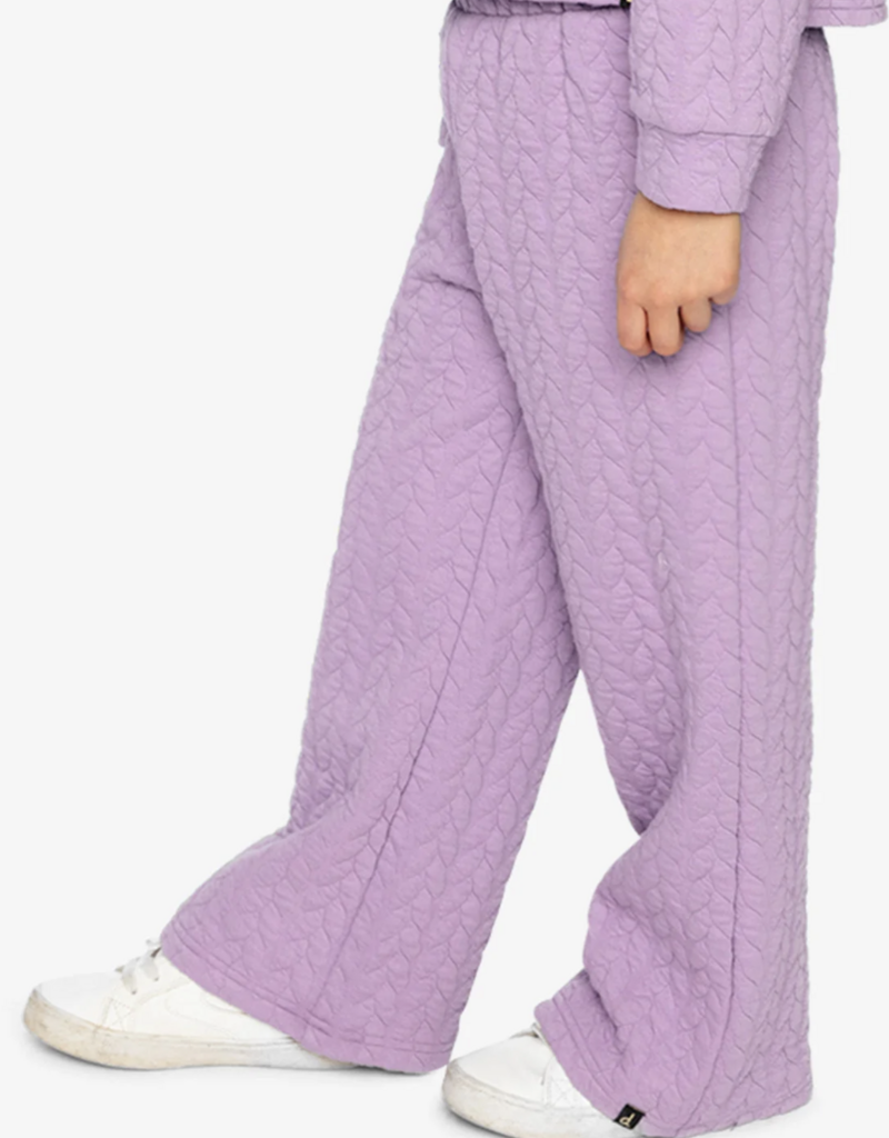 Deux par Deux Wide Leg Jacquard Pants Regal Orchid