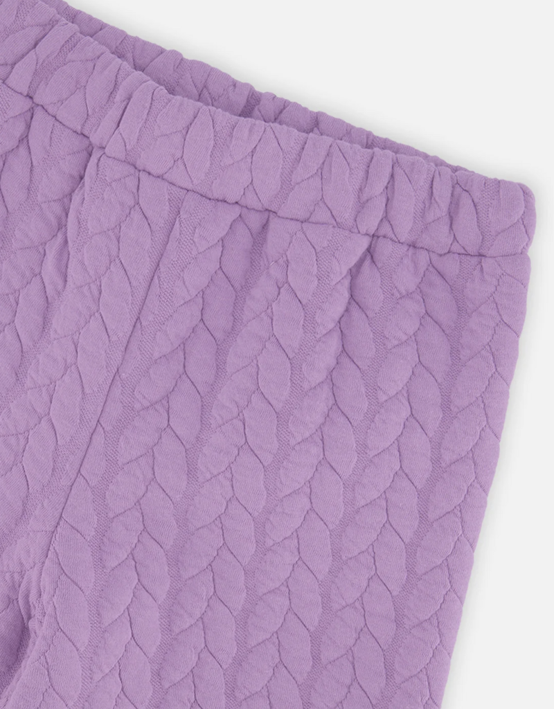 Deux par Deux Wide Leg Jacquard Pants Regal Orchid