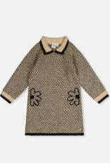 Deux par Deux Knit Dress w/Collar Brown Black