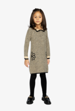 Deux par Deux Knit Dress w/Collar Brown Black