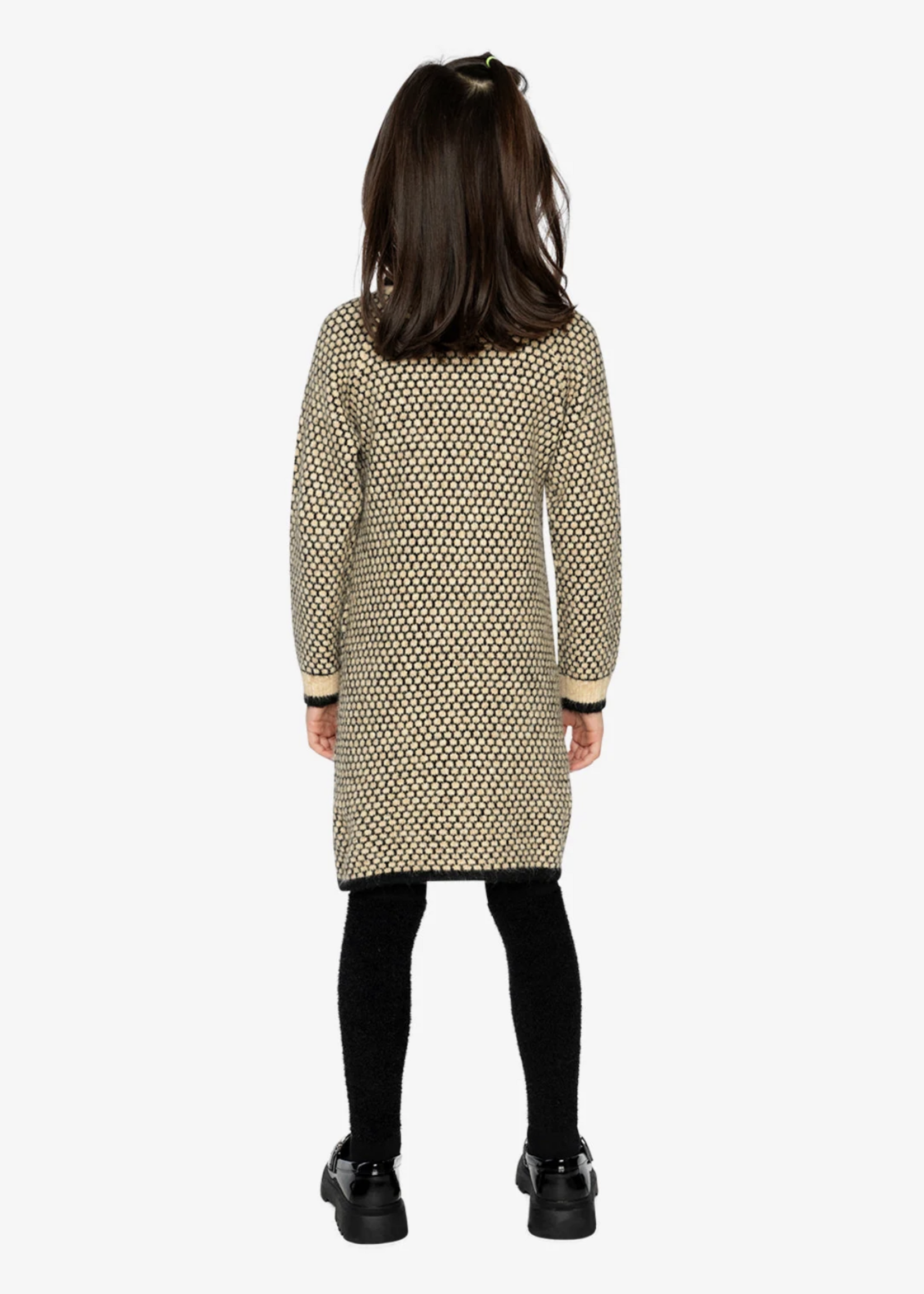 Deux par Deux Knit Dress w/Collar Brown Black