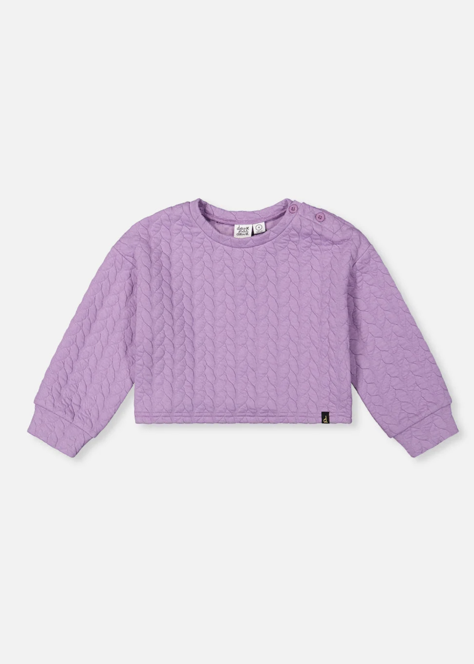 Deux par Deux Jacquard Sweatshirt Regal Orchid