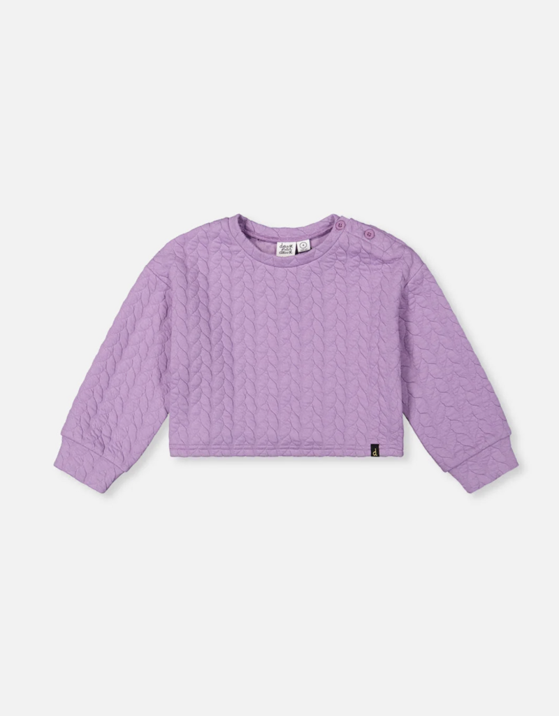 Deux par Deux Jacquard Sweatshirt Regal Orchid