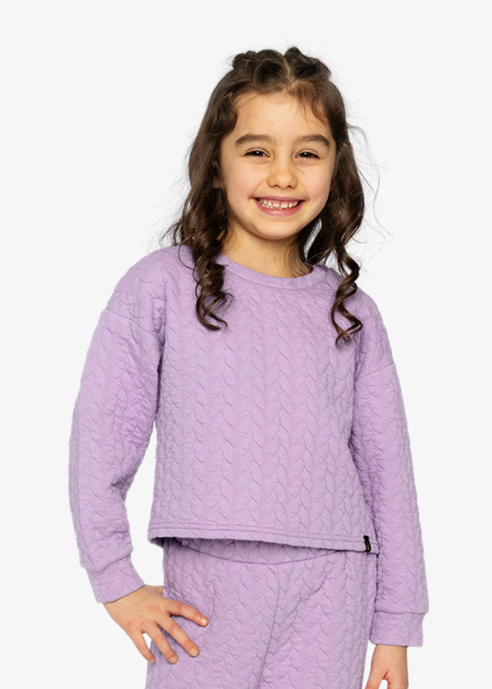 Deux par Deux Jacquard Sweatshirt Regal Orchid