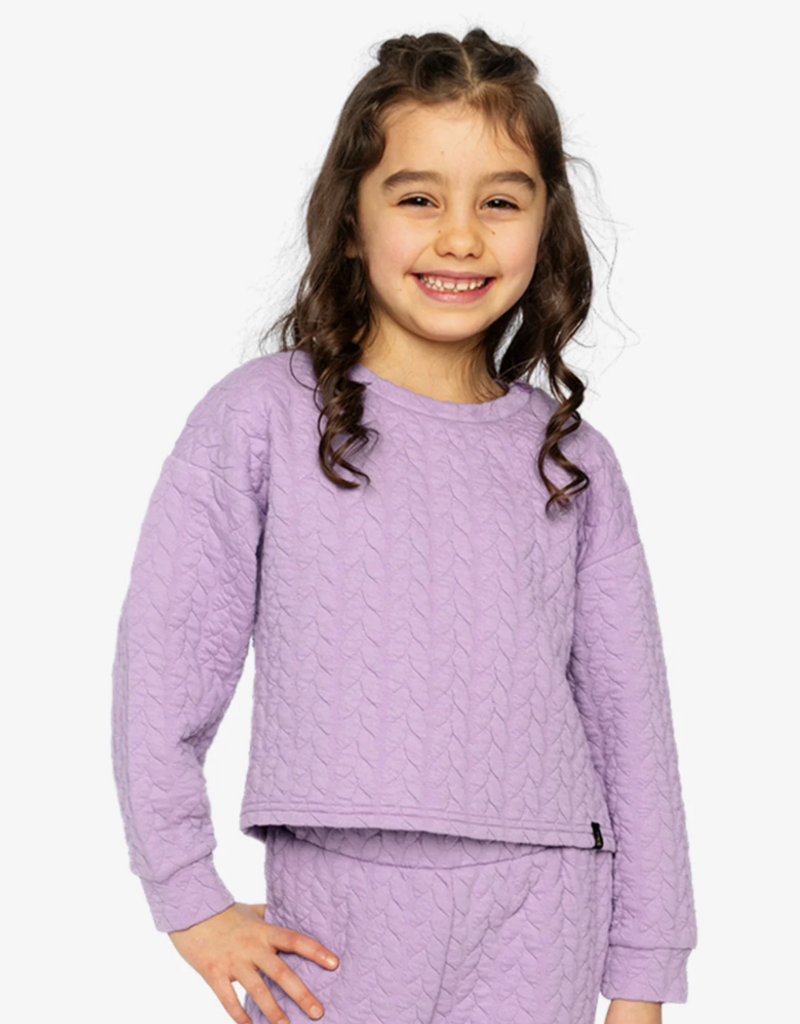 Deux par Deux Jacquard Sweatshirt Regal Orchid