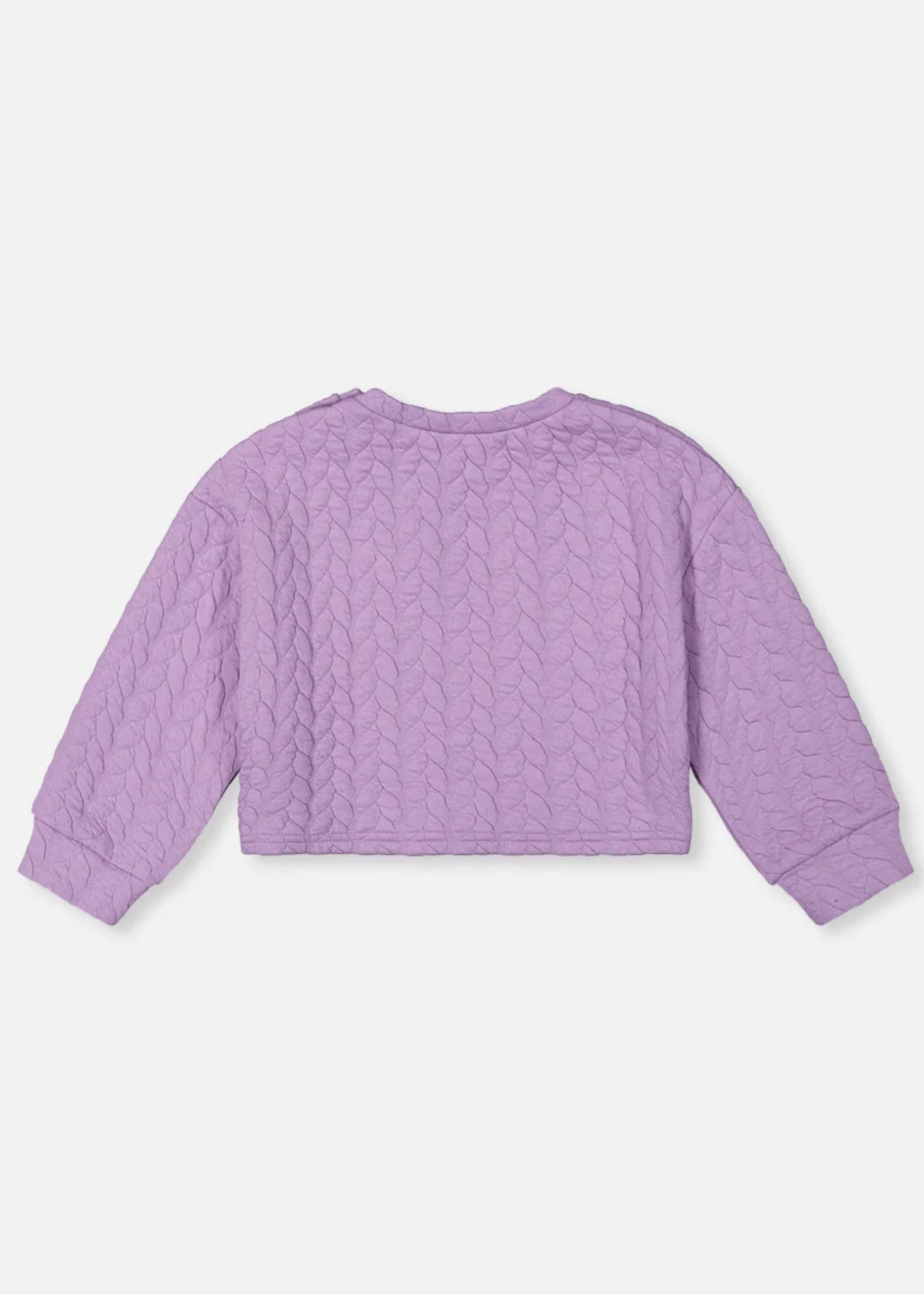 Deux par Deux Jacquard Sweatshirt Regal Orchid