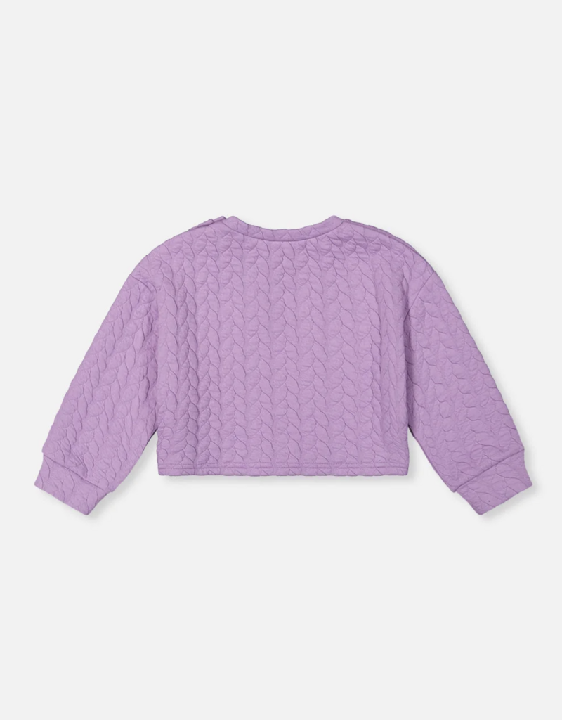 Deux par Deux Jacquard Sweatshirt Regal Orchid