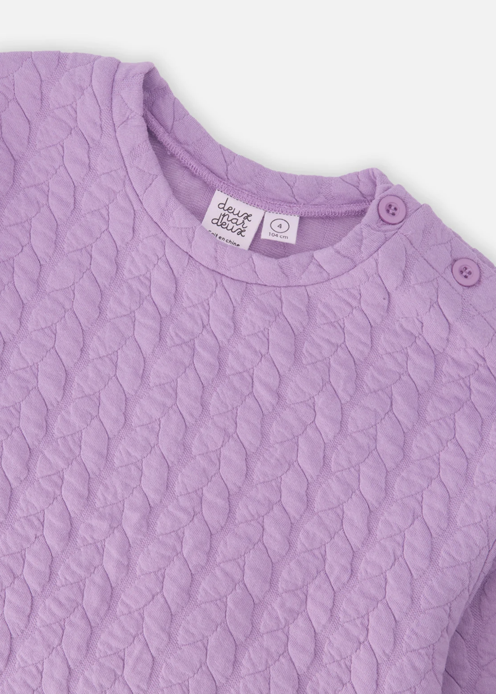 Deux par Deux Jacquard Sweatshirt Regal Orchid