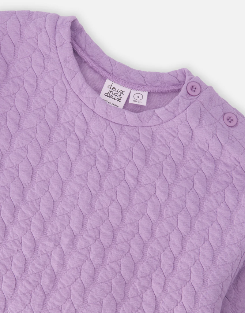 Deux par Deux Jacquard Sweatshirt Regal Orchid
