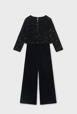 Mayoral Black Velvet Sequin Jumpsuit