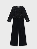 Mayoral Black Velvet Sequin Jumpsuit